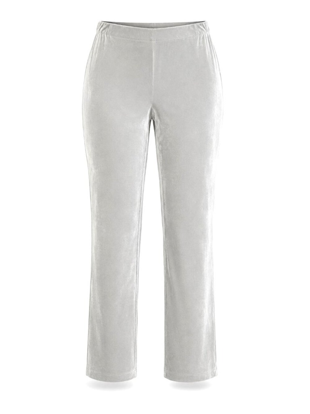 Chicos Travelers Size 1 Silver Wide Leg Pull On Pants Travel Ready Style Comfort